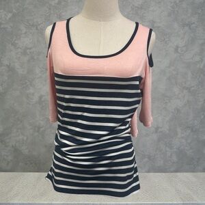 Marianne Blush and Navy Striped Top